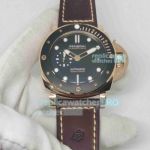 AAA Clone Panerai Luminor Submersible PAM00974 Rose Gold Case Leather Strap Watch 